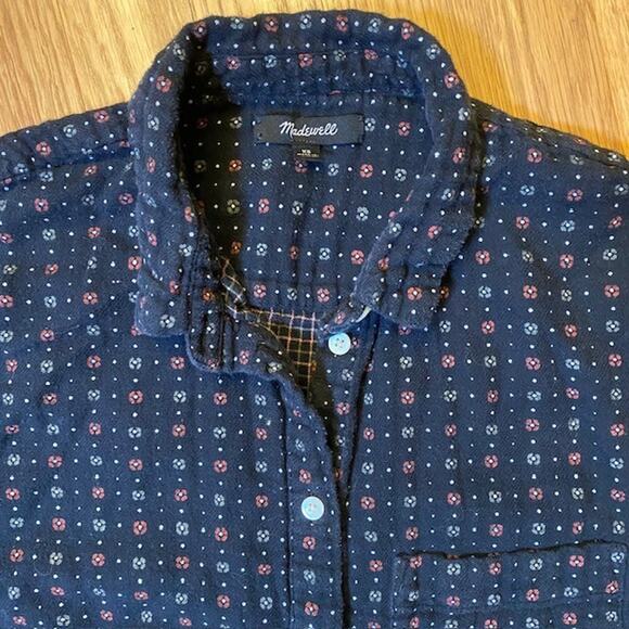 Madewell Mayfair Floral Button Up Womens XS Oversized Ex Boyfriend Shirt - Picture 2 of 13